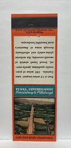 Penna Superhighway Harrisburg to Pittsburgh, PA - Souvenir Vintage Match Cover - Picture 1 of 3