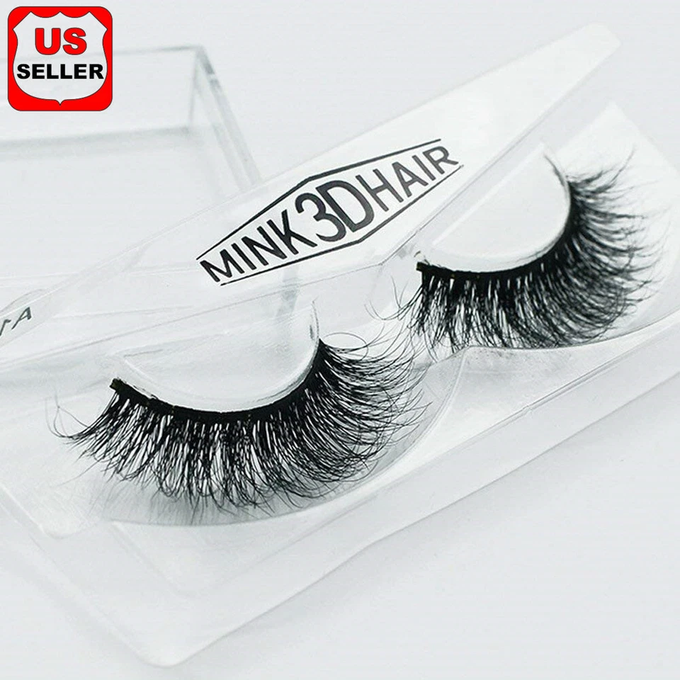 100% Siberian Mink Fur Soft Thick 3D False Eyelashes Natural Long Lashes Handmad - Image 1 of 4