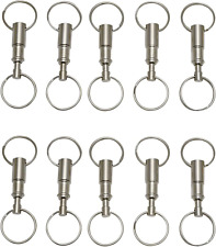 10PCS Detachable Pull Apart Key Rings Keychains Heavy Duty Dual Key Ring Snap Lo