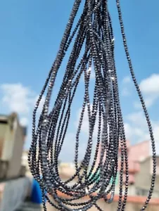 2 mm Schwarz Runde Moissanit Perlen/Facettierte Perlen/AAA Qualität/Top Schnitt/Schmuck - Bild 1 von 4