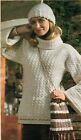 ~ Laminated Vintage Crochet Pattern For Lady's Roll Neck Top, Hat & Bag  ~