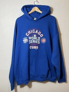 Chicago Cubs 2016 World Series Champions Blue Hoodie Pouch Pocket 2XL National - Picture 1 of 11