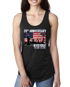 Patriot Day 9/11 Never Forget 20th Annivesary Ladies Racerback Tank Top - Picture 1 of 15