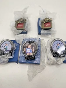Pewter Christmas Photo Tree Ornaments And Stand Alone Frames - Picture 1 of 12