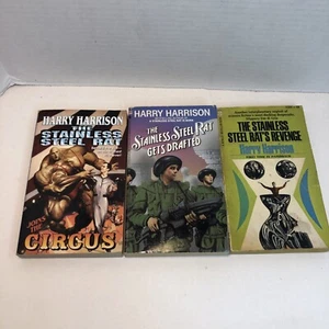 3 Stainless Steel Rat Books Lot Harry Harrison Circus Revenge Drafted - Picture 1 of 12