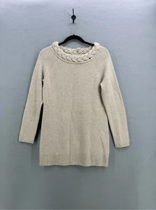 Peck & Peck Womens Beige Long Sleeve Wool Cashmere Blend Pullover Sweater Medium - Picture 1 of 9