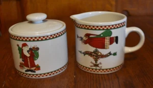 Crema y azucarero de Navidad Sakura Debbie Mumm MAGIC OF SANTA con tapa - Imagen 1 de 3