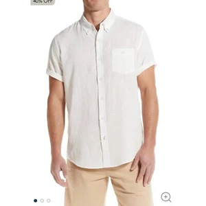 Weatherproof Vintage Cotton Linen Button Down Short Sleeve Shirt Men Size XL - Picture 1 of 12