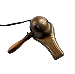 Berstdedn Vintage 1950's Bronze Colored Hair Dryer Adjustable Wood Handle Works. - Picture 1 of 12