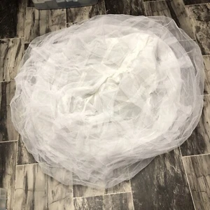 Tulle Long Petticoat Slip Crinoline 1 Bottom Ring A-line Underdress - Picture 1 of 10