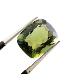 2.41ct MOLDAVITE tektite faceted loose gem RECTANGLE 10x8MM #CM201 - Picture 1 of 2