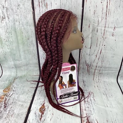 Larissa TT1B/Burgundy 26” Insta-braid Braided Lace Front Wig New Synthetic - Image 1 of 4