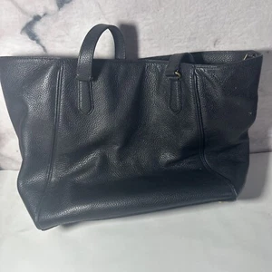 Bolso Cartera Ralph Lauren Cuero Repujado Logo Grande Latón Herrajes Negro - Imagen 1 de 23