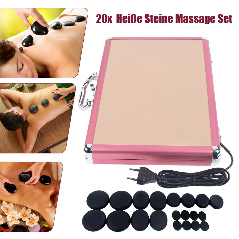 CNCEST Hot Stone Massage Set Gro? Erw?rmer Heater Box Stein + Heizbox f��r Spa Massage