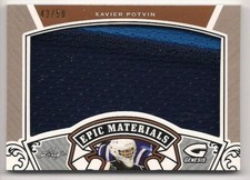 Xavier Potvin 2016 Leaf Genesis Epic Materials Game Used Jersey /50 2c