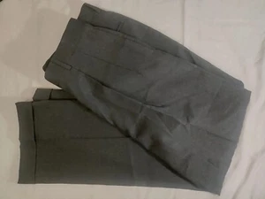 Jos. A. Banks Charcoal Solid Gray Wool Pleat Cuffed Lined Suit Pants 34x32 NWD - Picture 1 of 12