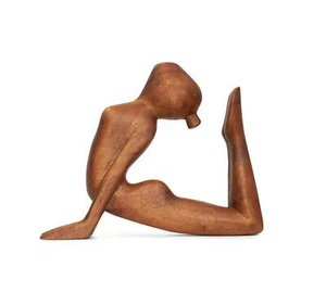 8" Wooden Handmade Mini Yoga Figurine Statue Sculpture Yogi - King Cobra Pose - Picture 1 of 6