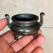 Copper Antique Ornaments Small Incense Burner Three-Legged Bowl Pots Cups 4379