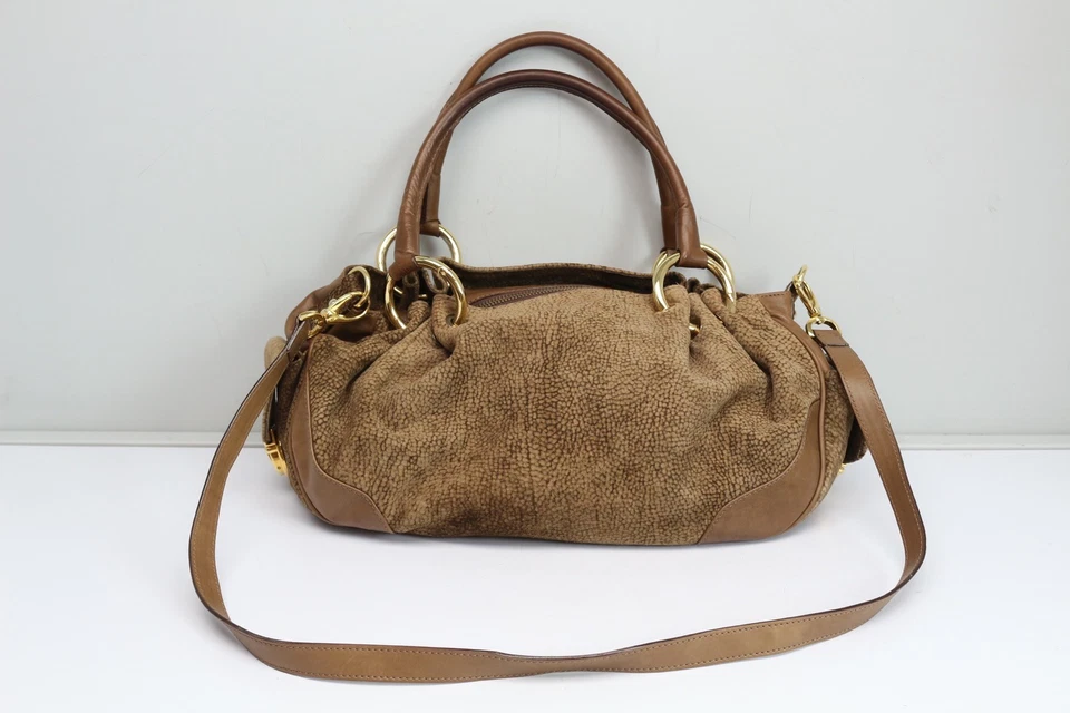 Bolsa de mão Ape Regina Firenze peccary camurça alça de ombro chave Itália - Imagem 1 de 4