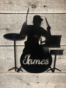 Letrero de metal CNC de batería/percusión/arte de pared para estudio de música o músico baterista - Imagen 1 de 1