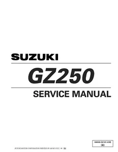 3 Hole Paper Service Work Shop Repair Manual 99-02 Suzuki GZ250 Marauder 250 - Picture 1 of 5