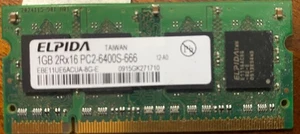 Elpida 1GB DDR2 PC2-6400S-666 RAM Used Laptop Memory - Picture 1 of 2