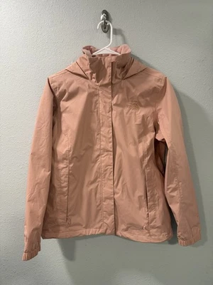 Chaqueta de lluvia para mujer THE NORTH FACE Dryvent Resolve II rosa tostado grande con capucha Foto 1 de 4