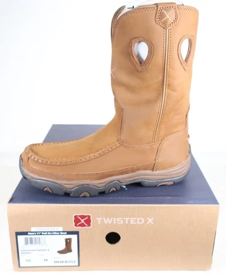 Twisted X MHKB002 11" Waterproof Pull-On Hiker Boots – Brown/Tan Men’s Size 10 M