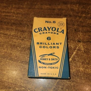 Pastelli Crayola vintage n. Confezione da 6, Binney & Smith, 10¢ con pastelli originali - Foto 1 di 6