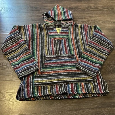 Pulôver Iguana Jack tecido listrado Baja com capuz tamanho pequeno multicolorido arco-íris - Imagem 1 de 4