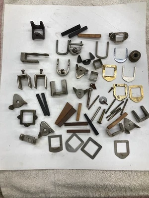 vintage banjo parts lot  17+ Banjo dowel stick neck brackets  Luthier parts  lot - Image 1 of 4