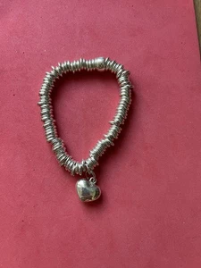 Genuine Links Of London Sweetie Bracelet with Heart Charm Sterling Silver - Picture 1 of 9