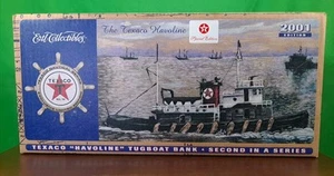 Vintage New 2001 Special Edition Ertl Texaco Havoline Tugboat Bank Second In Series - Bild 1 von 8