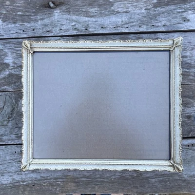 Antiguo marco de fotos ornamentado grabado latón 8x10 floral decoración provincia francesa Foto 1 de 4