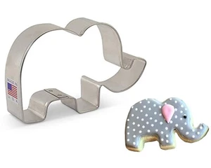 Cortador de galletas de metal LINDO ELEFANTE 4 1/8 X 2 3/8 pulgadas de Ann Clark - Imagen 1 de 1