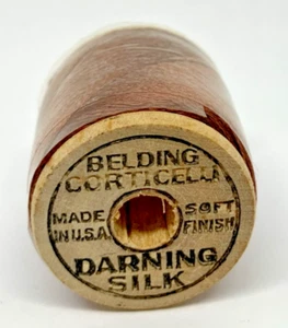 VTG 1920s Silk Darning Thread Belding Corticelli NOS 1064 Burnt Umber 40 YDS - Picture 1 of 4