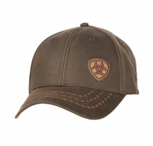 Ariat Mens Oilskin Barb Wire Stitch Ball Cap Hat - Picture 1 of 2