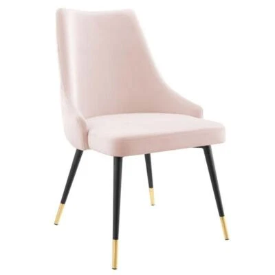 Modway Adorn 17.5" Tufted Performance Velvet Dining Side Chair in Pink - Image 1 of 4