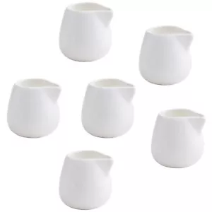6PCS 3oz Mini Porcelain Creamers Small Milk Creamer Sauce Pitcher Sets - Picture 1 of 6