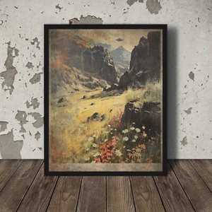Vintage UFO FLOWERS Wall Art, Retro Sci-Fi Botanical Decor, Alien Nature Poster - Picture 1 of 17