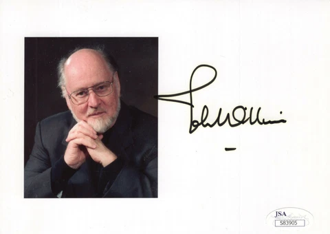 JOHN WILLIAMS HAND SIGNED 5x7 COLOR PHOTO    STAR WARS+JAWS COMPOSER      JSA Cover