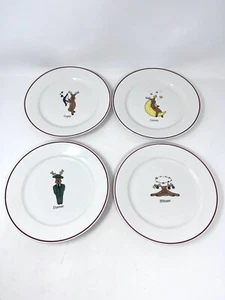 Babbo Natale Renne Set di 4 piatti insalata CUPID COMETA DONNER BLITZEN pranzo 8,25" - Foto 1 di 7