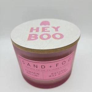 Sand + Fog Hey Boo Candle Ghost Halloween 12oz 2 Wick Pumpkin Bellini Witchy - Picture 1 of 8