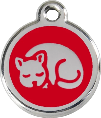 Stainless Steel Red Dingo Small Cat ID Tag Red Purple Blue Green Pink Yellow - Image 1 of 4