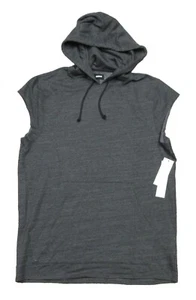 Hudson Men's Heather Black Fleece Lined Sleeveless Pullover Hoodie $198 - Picture 1 of 2