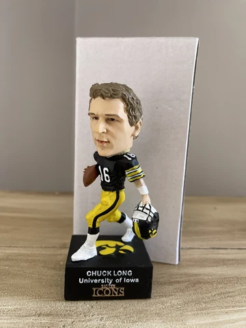 CHUCK LONG Iowa Hawkeyes BIG 10 Football Icons 4” Bobblehead NIB! Cover
