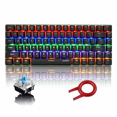 Mechanical Gaming Keyboard Rainbow LED Backlit 82 keys Anti-ghosting For Gamer - Image 1 of 4