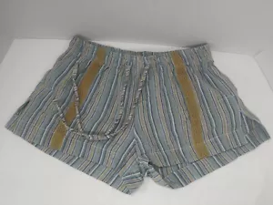 Earthbound Trading Co Pull On Drawstring Pocket Shorts Woven Striped Size Small - Picture 1 of 5