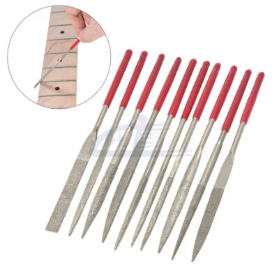 10pcs in 1 Guitar Fret Nut Saddle Slot Grinding File Set Luthier Repair Tool - Image 1 of 4