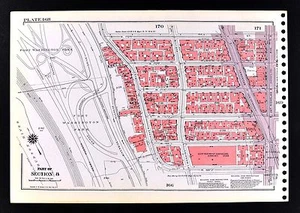 1955 Bromley New York City Map Fort Washington & Highbridge Park Heights 167th - Picture 1 of 2